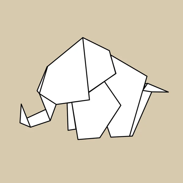 Origami in de vorm van olifant — Stockvector