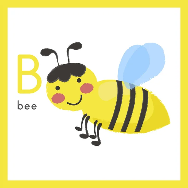 Dibujos animados abeja amarilla — Vector de stock