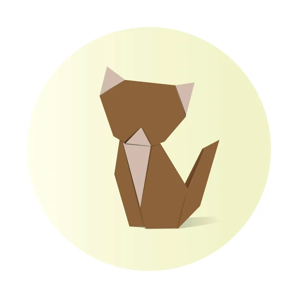 Origami a forma di gatto — Vettoriale Stock