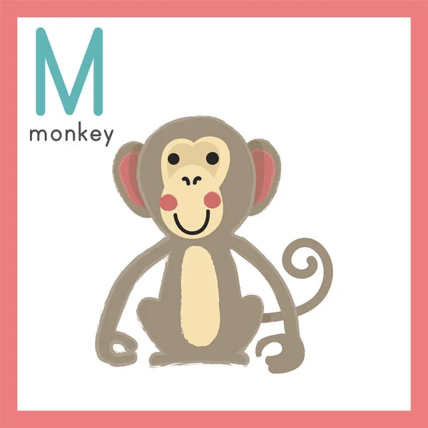 Macaco cinzento dos desenhos animados —  Vetores de Stock