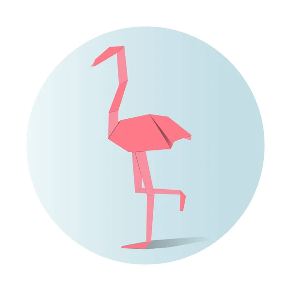 Origami w kształcie flamingo — Wektor stockowy