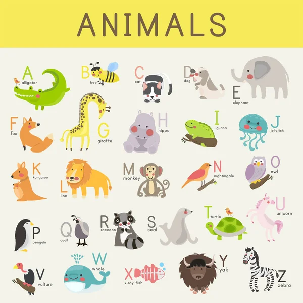Sokszínűség rajzfilmsorozatokban állatok — Stock Vector
