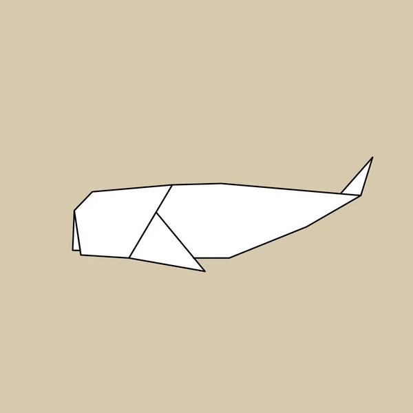 Origami w kształcie wieloryba — Wektor stockowy