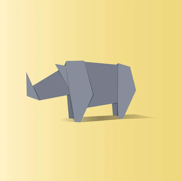 Origami a forma di rinoceronte — Vettoriale Stock