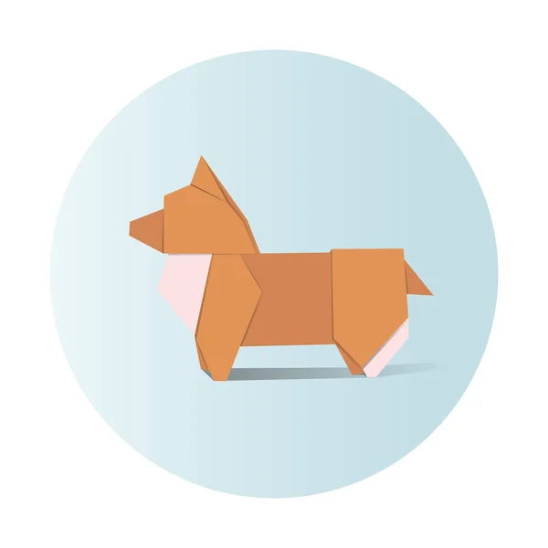 Origami en forma de perro — Vector de stock