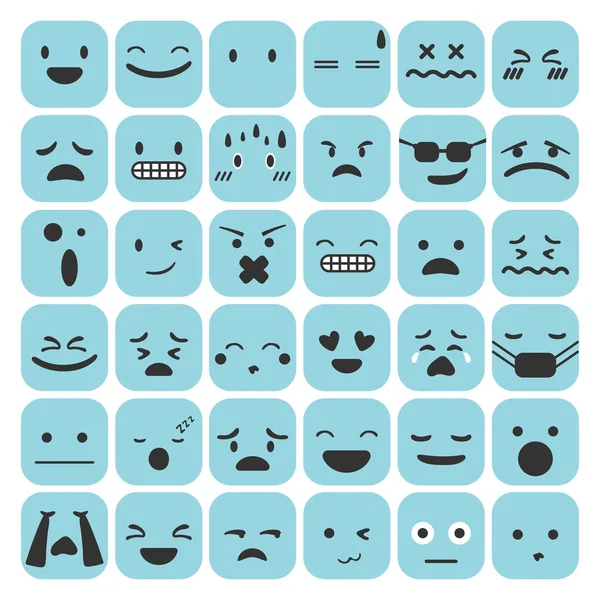 Diferentes emoções faciais — Vetor de Stock