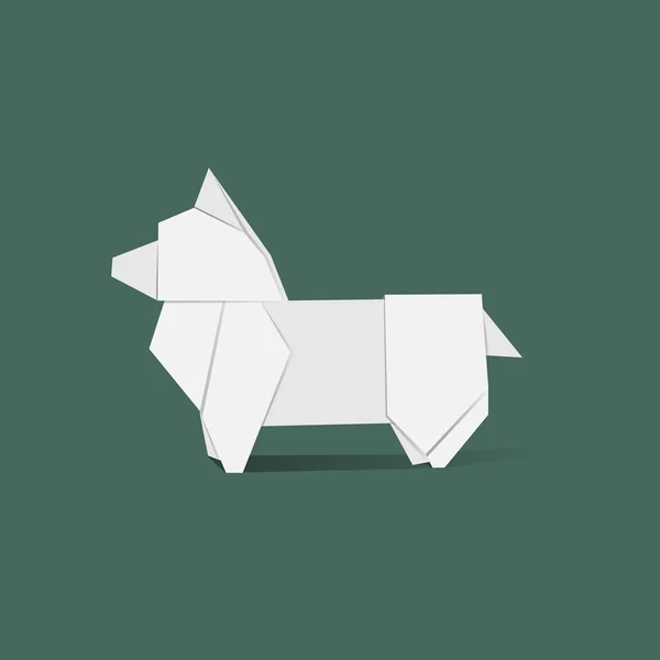 Origami en forme de chien — Image vectorielle