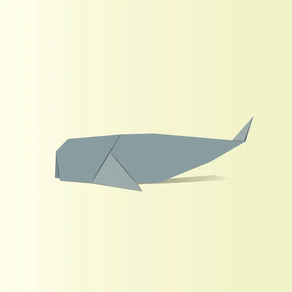 Оригами в форме кита — стоковый вектор