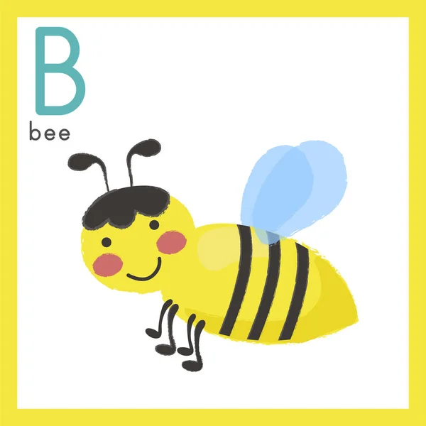 Cartoon gele bee — Stockvector