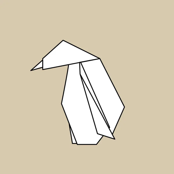 Origami, pingvin alakú — Stock Vector