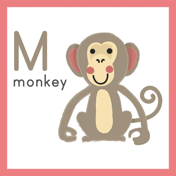 Macaco cinzento dos desenhos animados —  Vetores de Stock