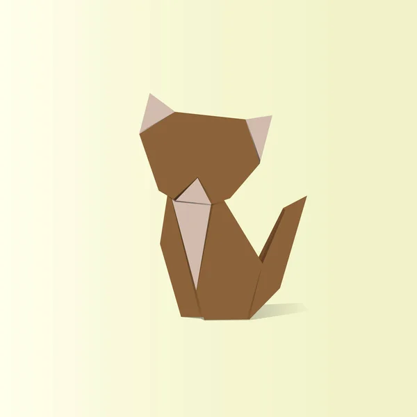 Origami macska alakja — Stock Vector