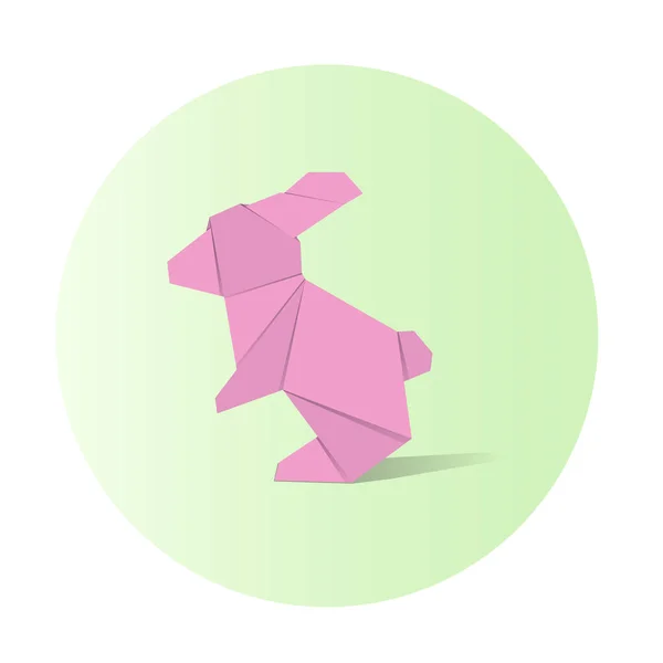 Origami en forma de conejo — Vector de stock