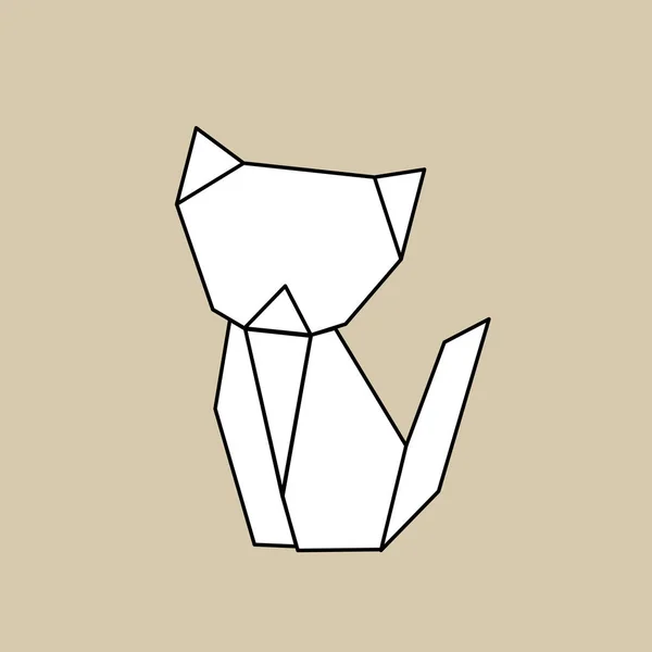 Origami in shape of cat — Stock Vector