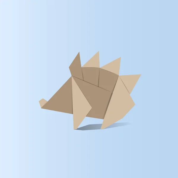 Origami alakja sün — Stock Vector