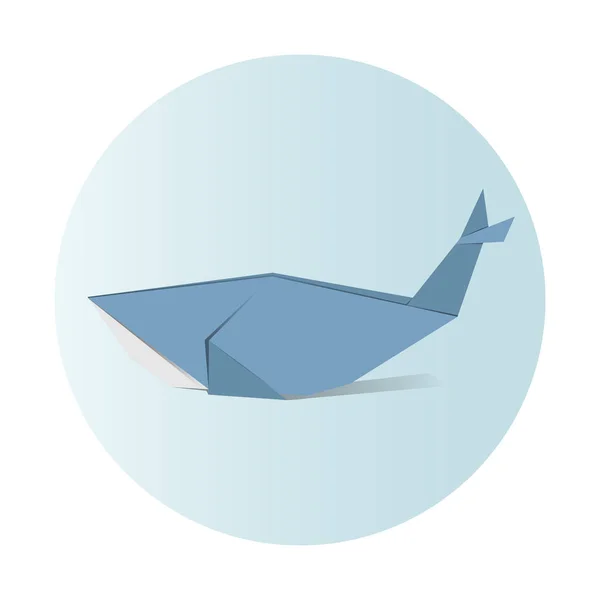 Origami i form av whale — Stock vektor