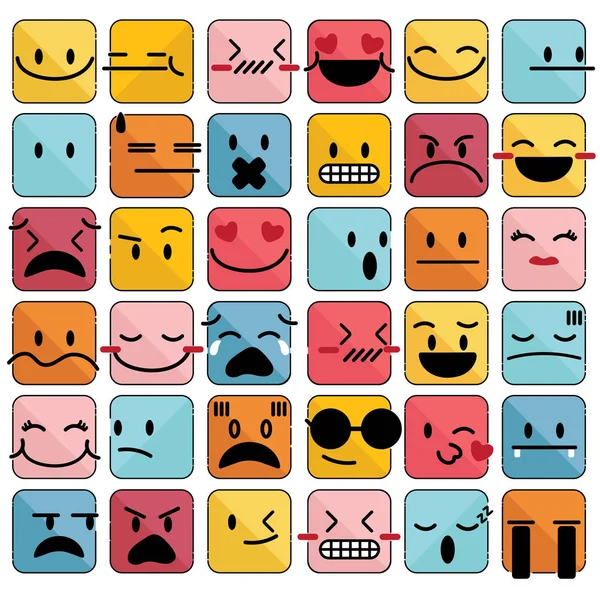 Diferentes emociones faciales — Vector de stock