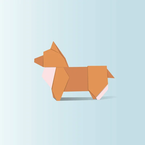 Origami en forma de perro — Vector de stock