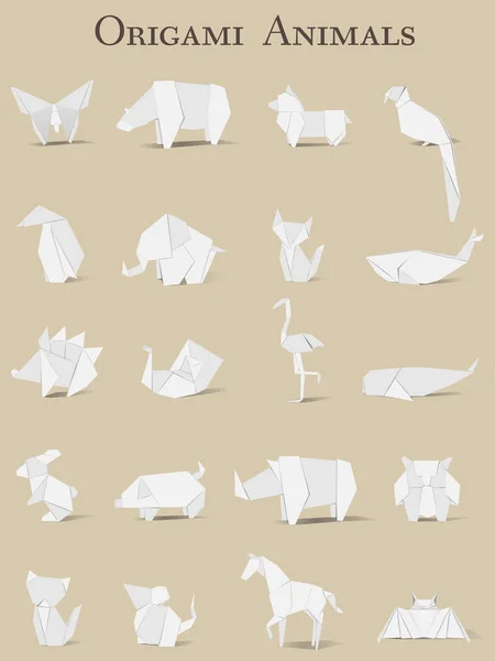 Орігамі у формі тварин — стоковий вектор