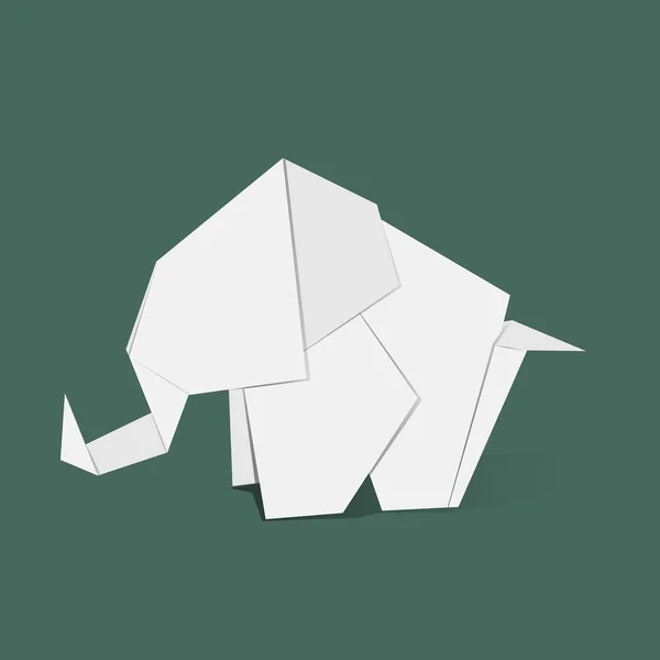 Origami em forma de elefante — Vetor de Stock