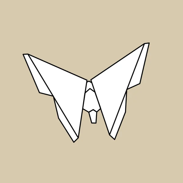 Origami en forma de mariposa — Vector de stock