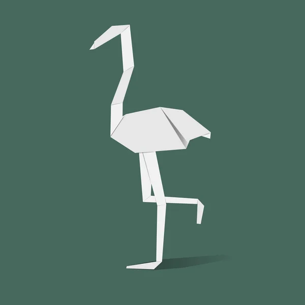 Origami v tvaru Flamingo — Stockový vektor