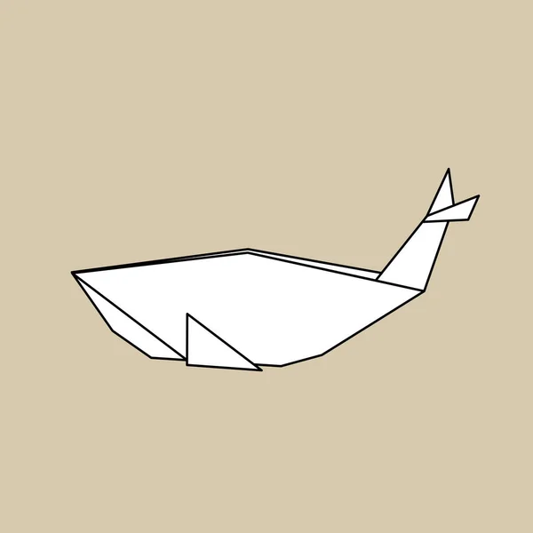 Origami em forma de baleia — Vetor de Stock