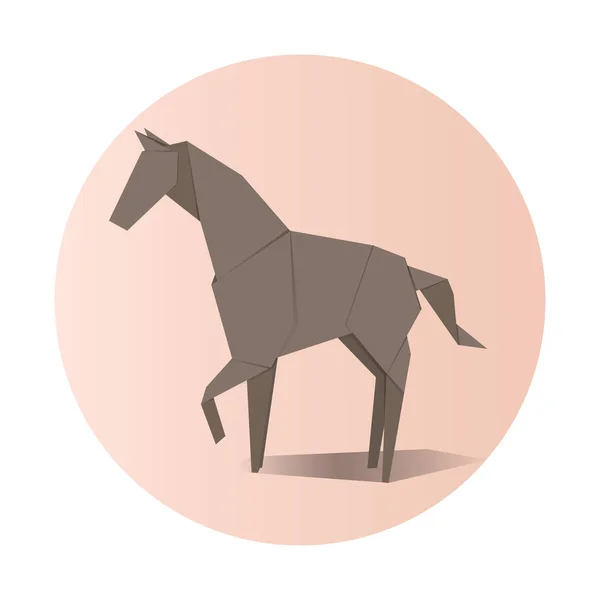 Origami en forma de caballo — Vector de stock