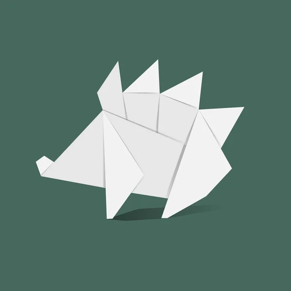 Origami em forma de ouriço — Vetor de Stock