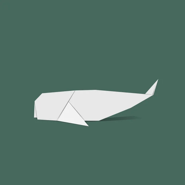 Origami em forma de baleia —  Vetores de Stock
