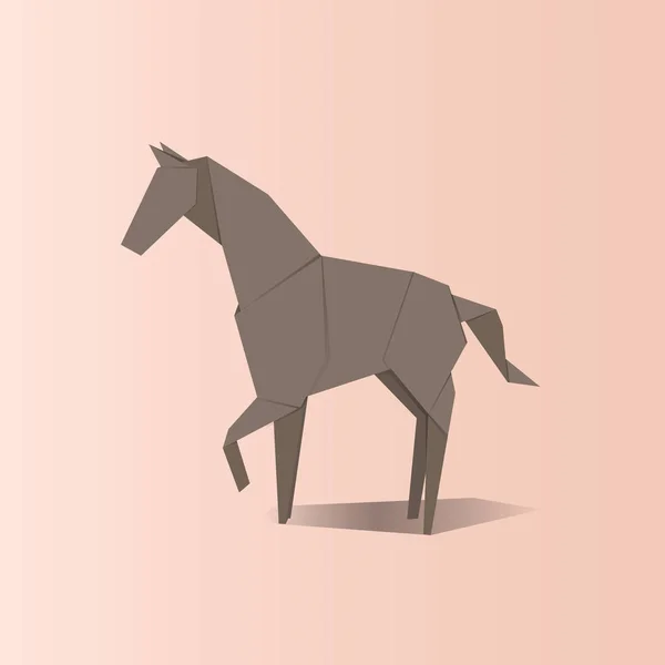 Origami em forma de cavalo — Vetor de Stock