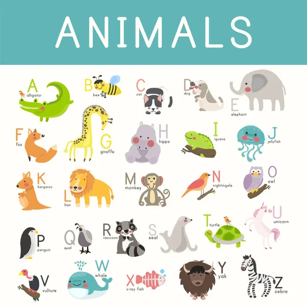 多样性卡通动物 — 图库矢量图片