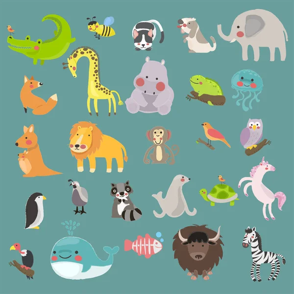 Diversity cartoon animals Stock Illustration