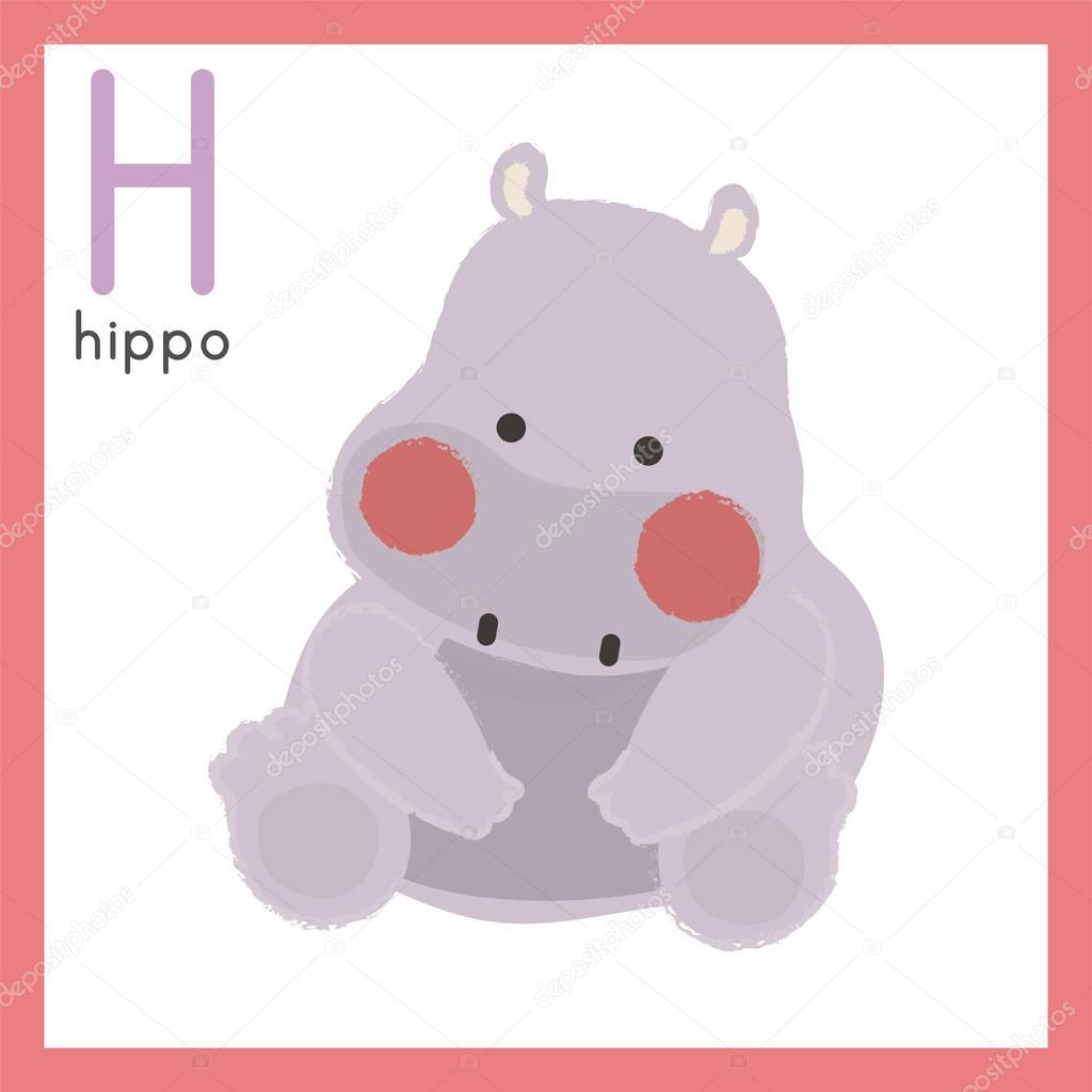 cartoon violet hippo 