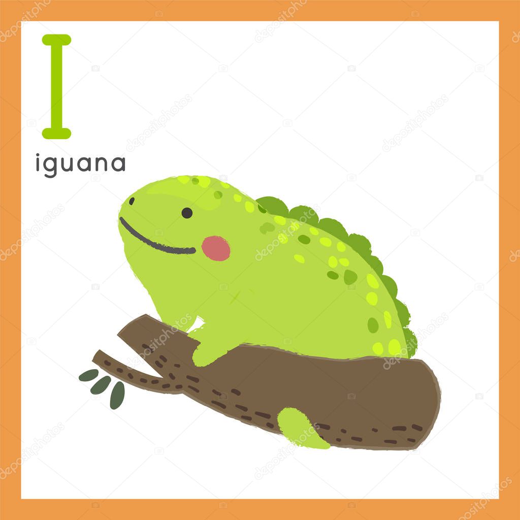 green cartoon iguana