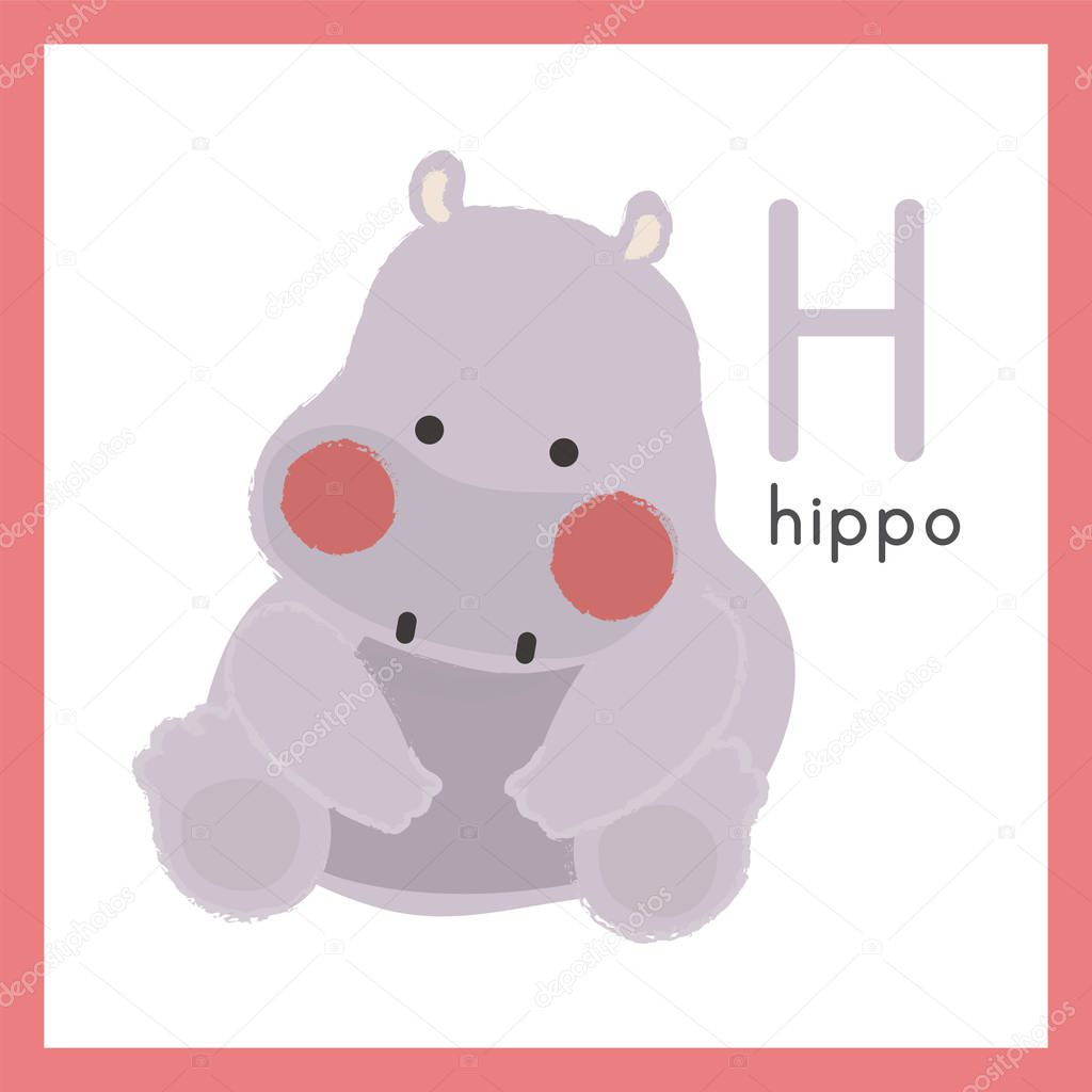 cartoon violet hippo 