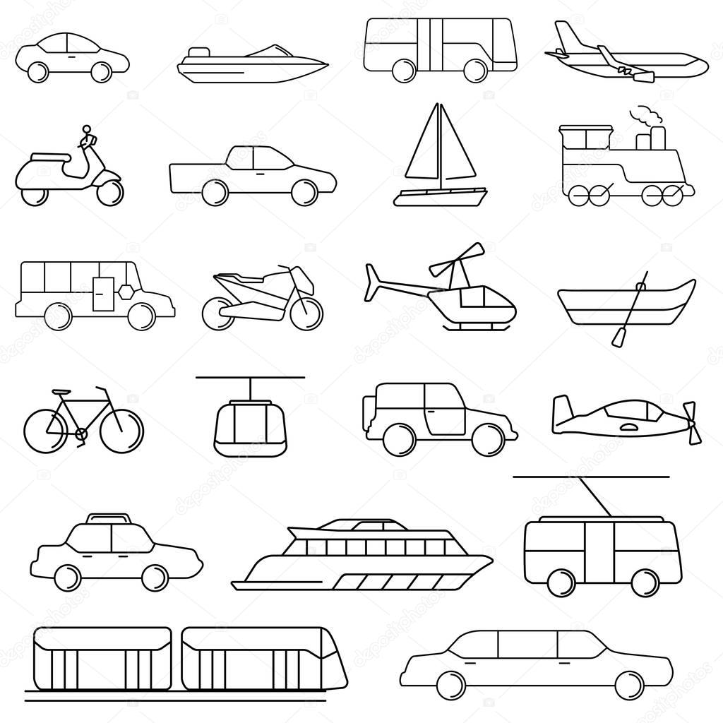 various transportation vehicles