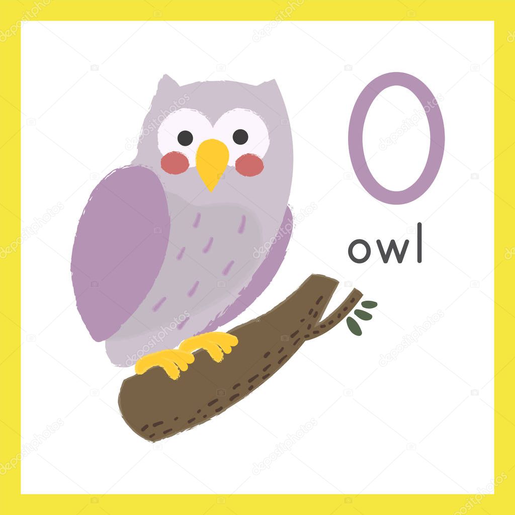 violet owl on branche