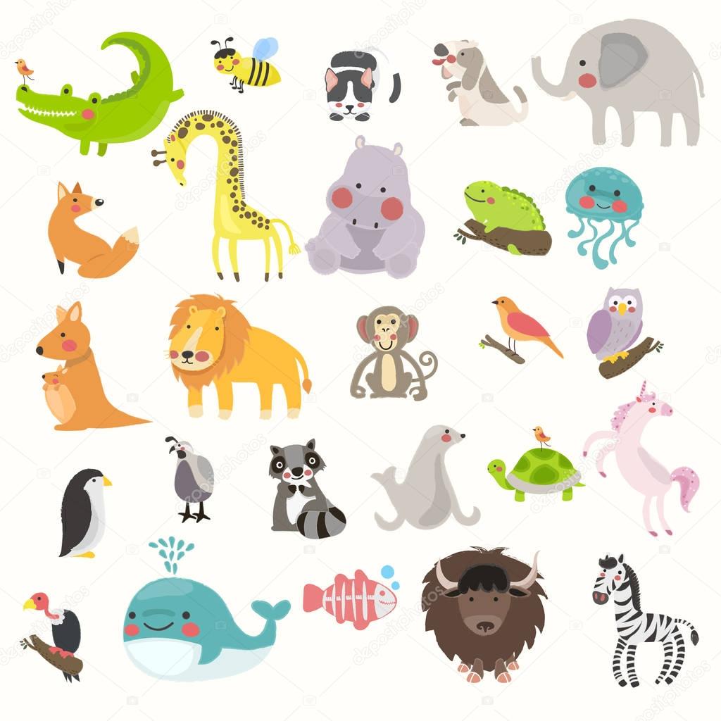 diversity cartoon animals