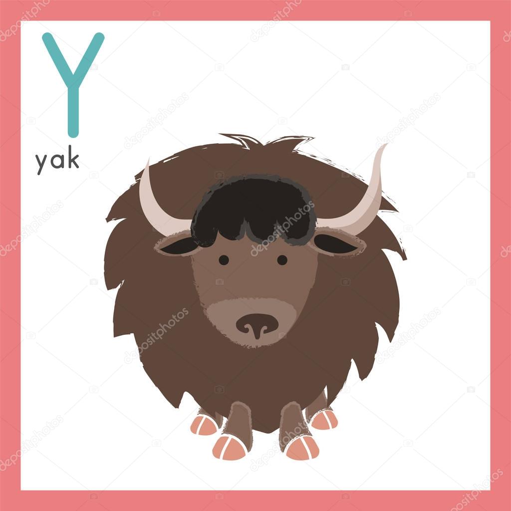 cartoon brown yak