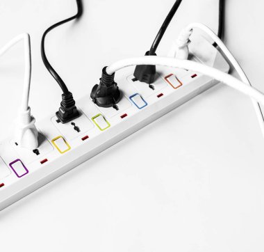 Beyaz, özgün izole fulled elektrik güç kaynağı tak photoset