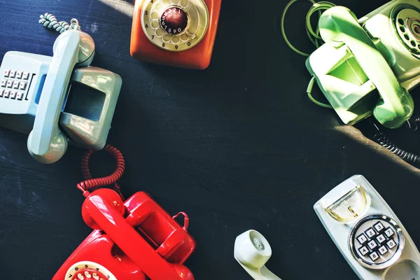 Teléfonos caseros retro — Foto de Stock