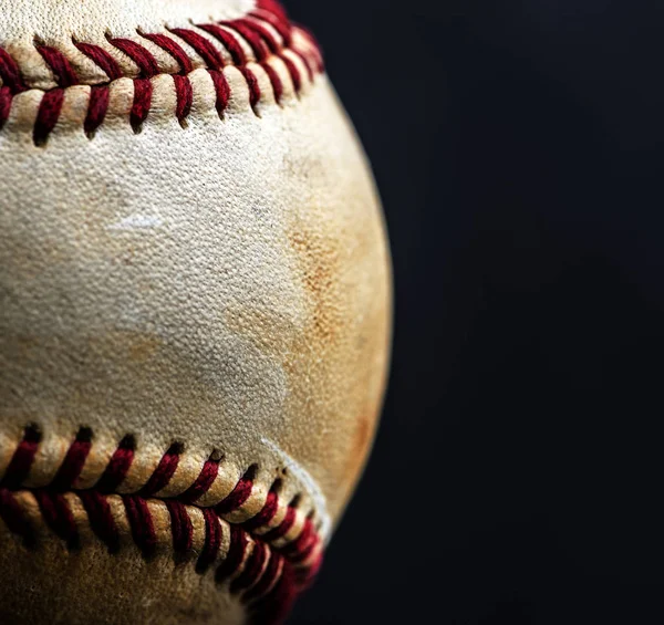 Närbild Brun Baseball Boll Sportutrustning Ursprungliga Fotosätta — Stockfoto