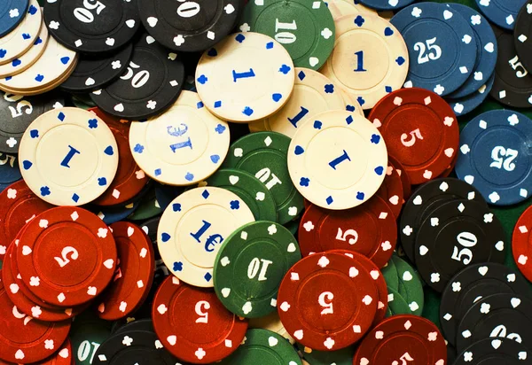 Casino chips penningen illegaal gokken — Stockfoto