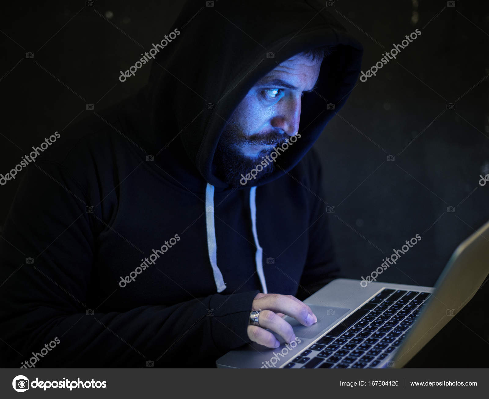 Hacker Working On Computer Cyber Crime Stock Photo C Rawpixel