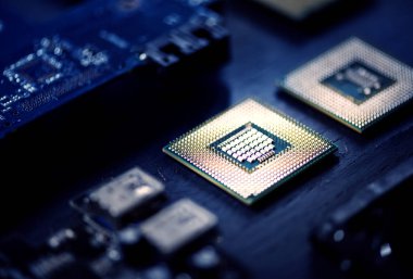 Elektronik bilgisayar bileşenleri Mikro işlemciler anakart, özgün closeup photoset