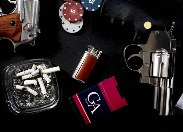 총 칩 담배 라이터 중독 — 스톡 사진