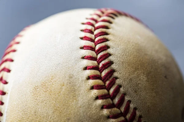 Närbild Brun Baseball Boll Sportutrustning Ursprungliga Fotosätta — Stockfoto