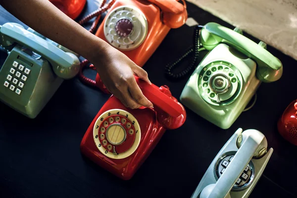 Telefones residenciais retrô — Fotografia de Stock