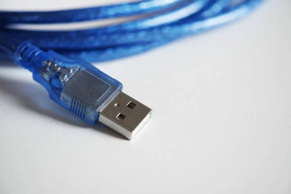 Cable Usb Aislado Sobre Fondo Blanco Fotoset Original —  Fotos de Stock